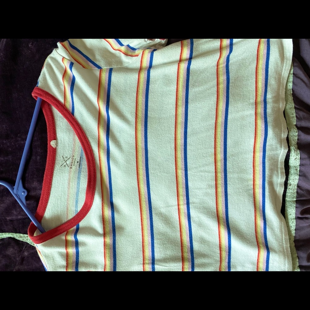 Rainbow striped crop top